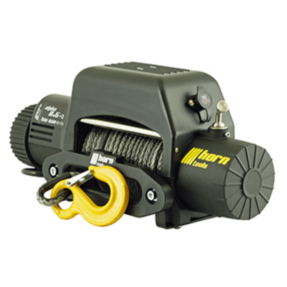 Horntools, Seilwinde 4,3t, Alpha 9.5-S Quick, 12V, Steg-Modell, 30m Kunststoffseil