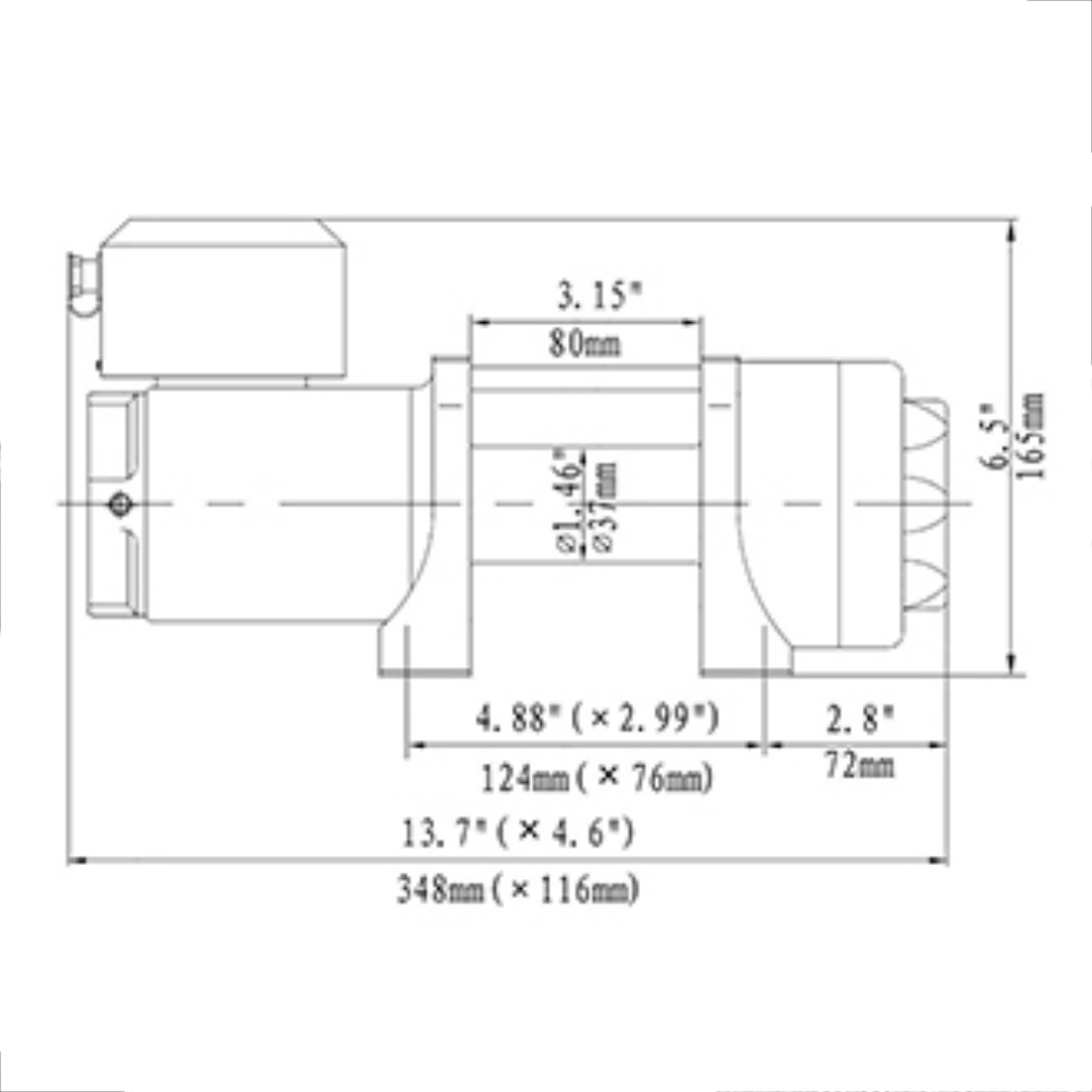 Horntools, Seilwinde 1,6t, Gamma 3.5 ATV, 12V, 30m Kunststoffseil