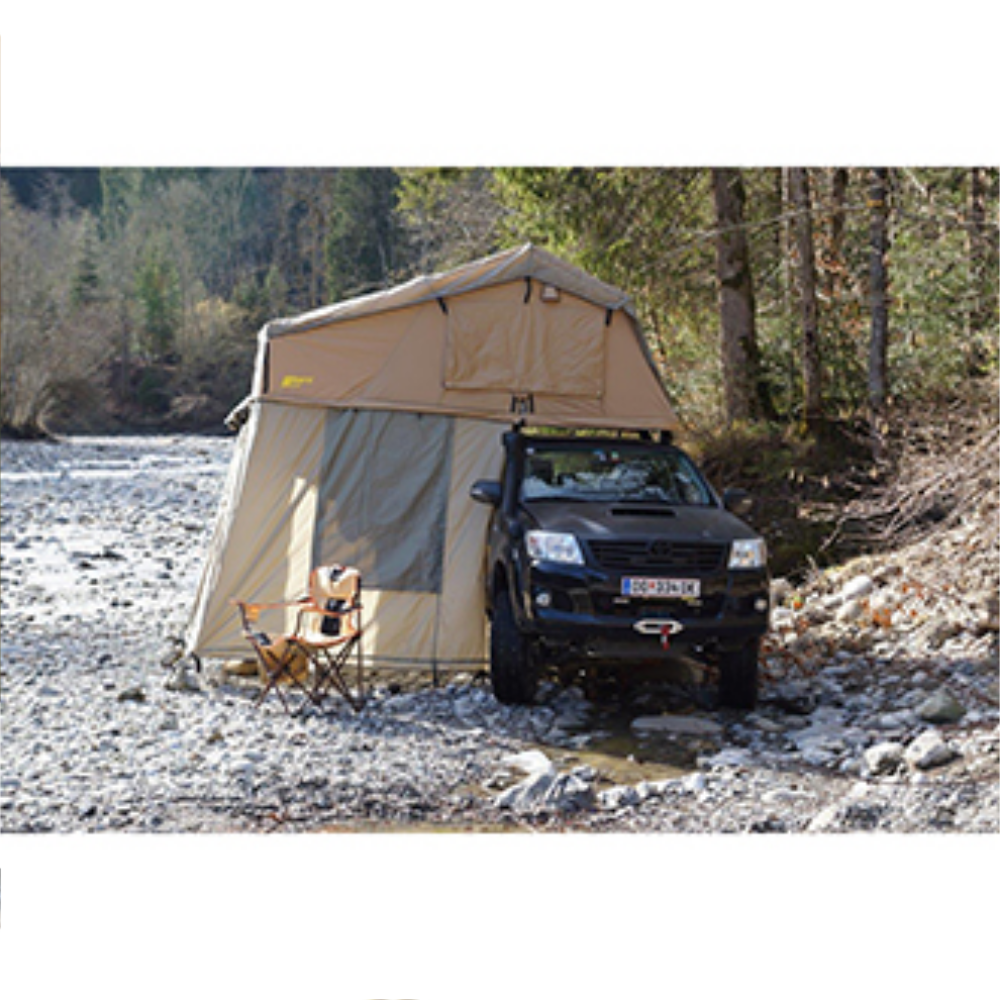 Horntools, Dachzelt Desert 120cm sandfarben mit Vorzelt