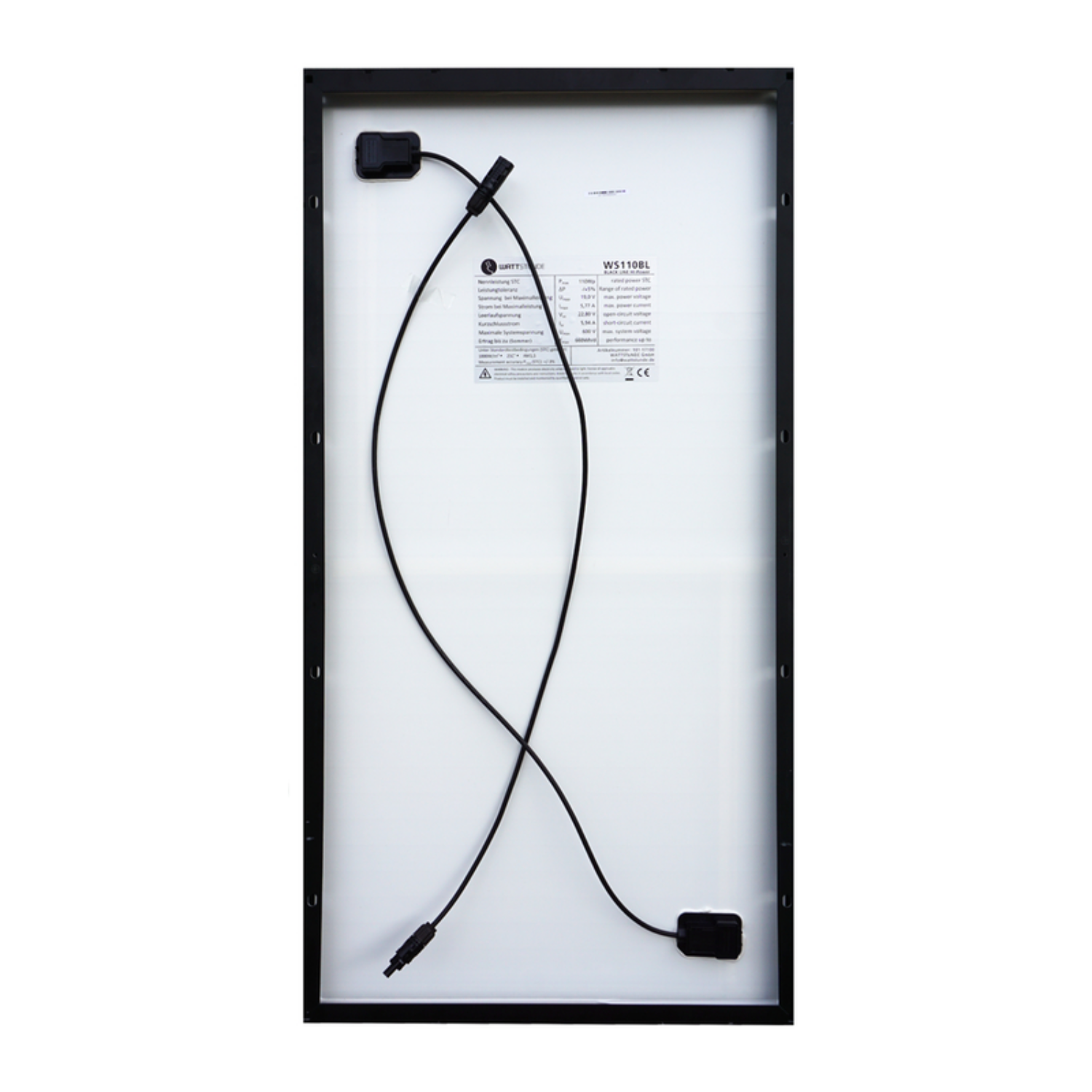 Wattstunde Solarmodul, Black line, ActiveWire, Schindelzellen 110W