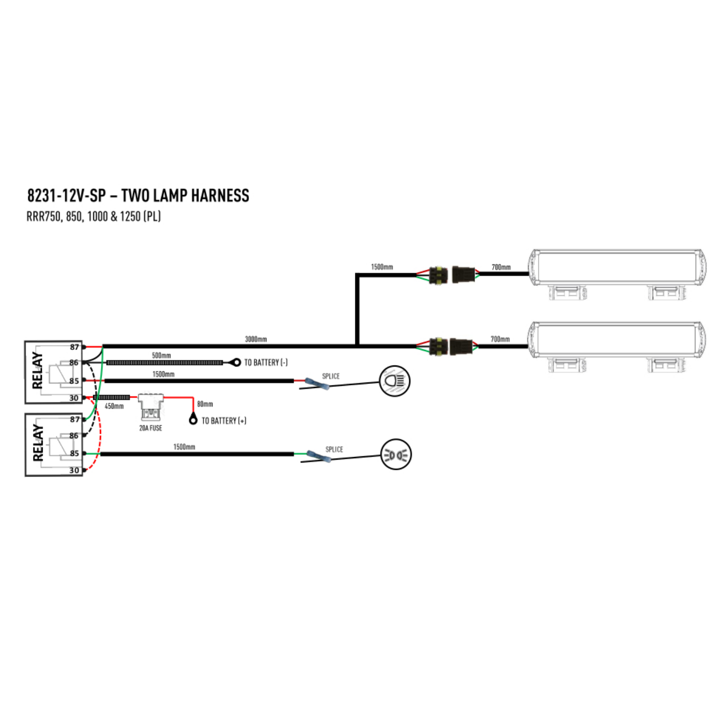 Lazer Einbausatz Kühlergrill, VW T5 (2010+), inkl. 2x Triple-R 750 mit Positionsleuchten
