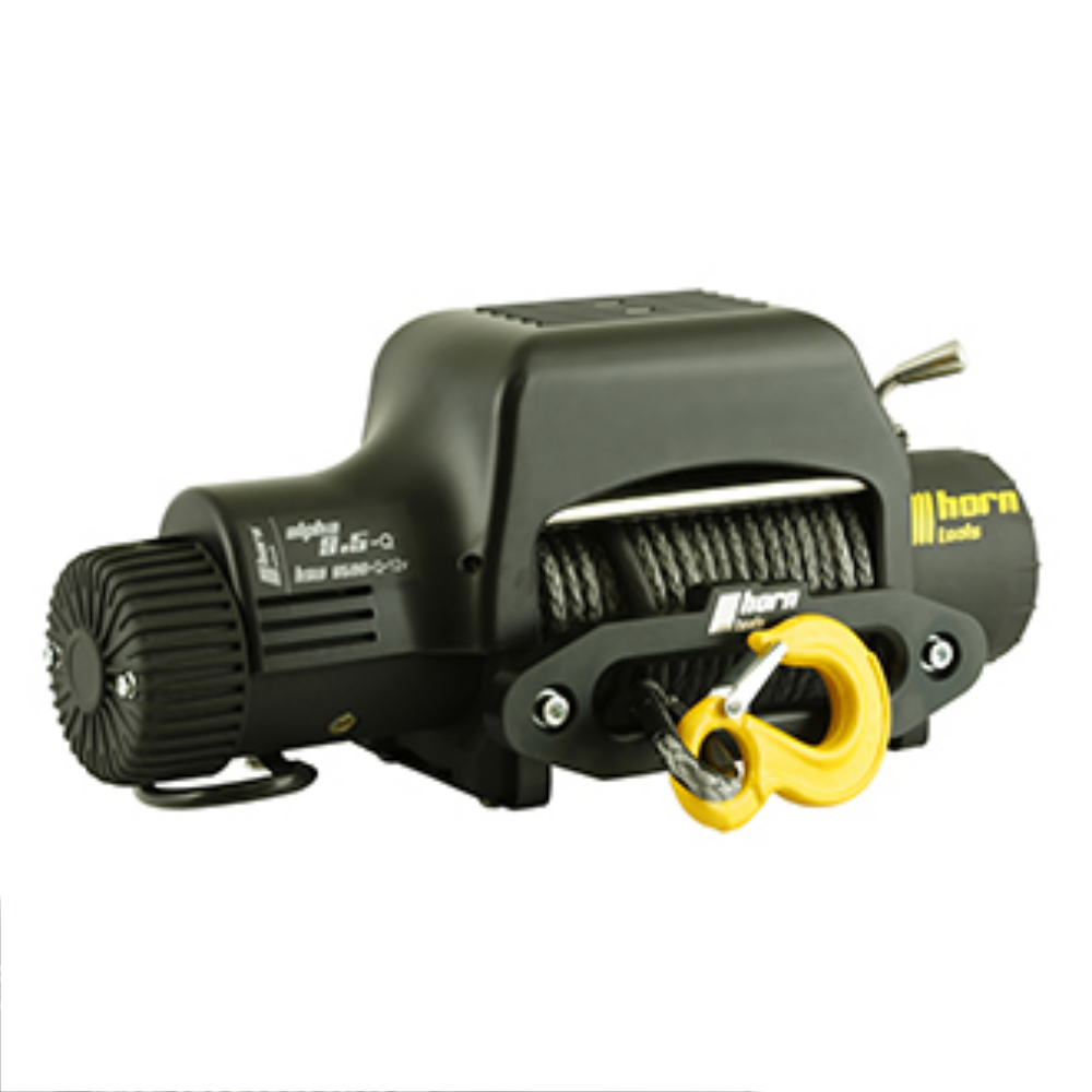 Horntools, Seilwinde 4,3t, Alpha 9.5-S Quick, 12V, Steg-Modell, 30m Kunststoffseil
