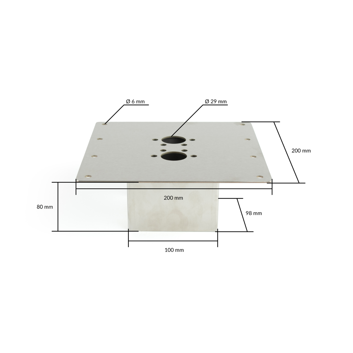 Autoterm, Montageplatte für Air 2D/ 4D, Bodendurchführung, breit