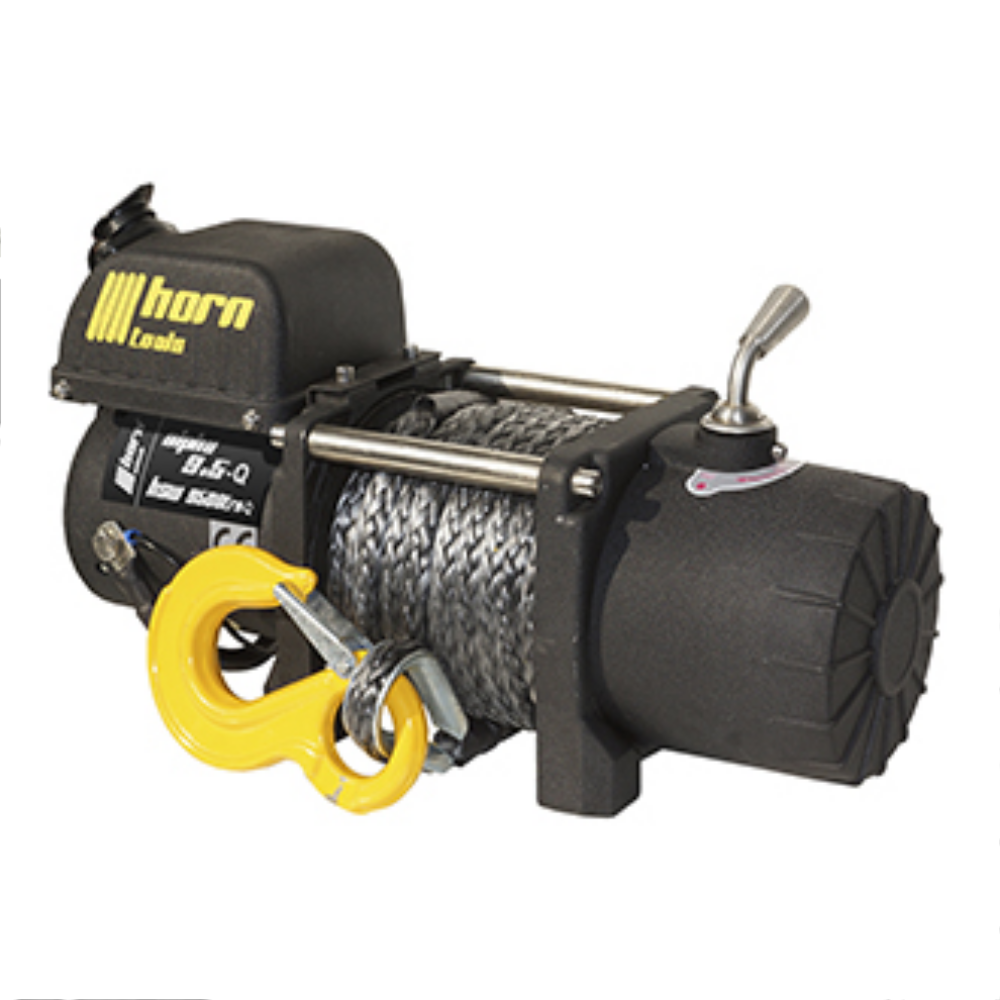 Horntools, Seilwinde 4,3t, Alpha 9.5 Kompakt, 12V, für Anhänger, 15m Kunststoffseil